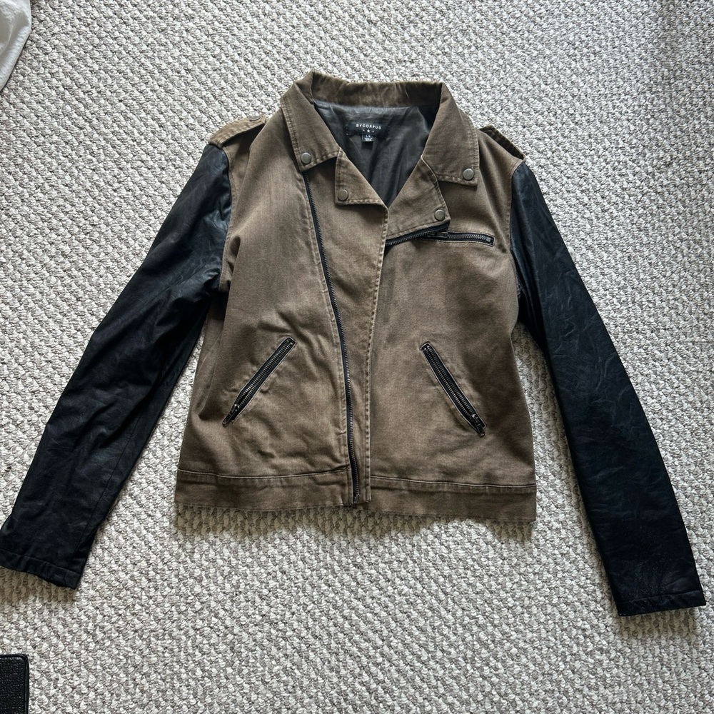 Urban Outfitters Bycorpus Faux Leather Motorcycle Jacket Womens Large